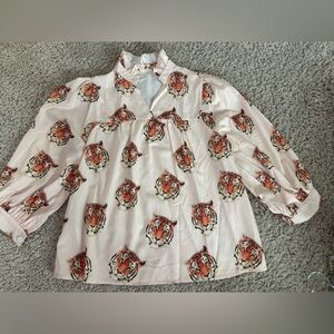 SHEIN Pink Tiger Print Blouse